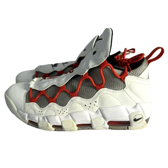 2018 Nike Air More Money White/Habanero Red/Atmosphere Grey Mesh Shoes Sz 10.5 - Picture 5 of 11